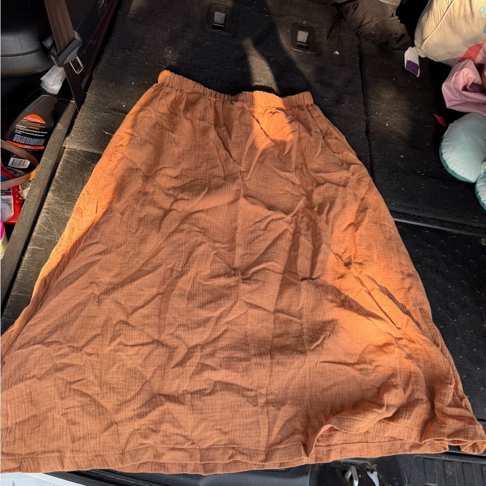 Lush A-Line Skirt in Rich Tan